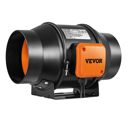 Inline Duct Fan, 6-Inch 402 CFM with Temperature Humidity Controller, Quiet EC-motor Ventilation Exhaust Fan for Cooling Booster, Grow Tents, Hydroponics