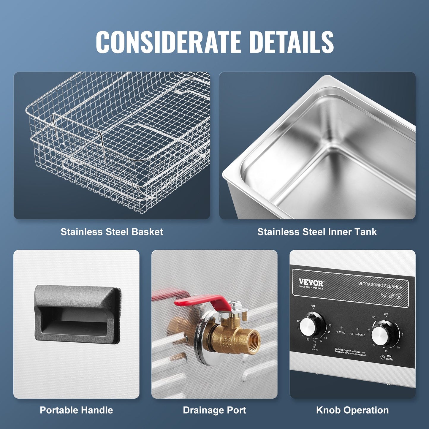 30L Ultrasonic Cleaner with Heater Timer & Basket, Professional Digital Sonic Cavitation Machine, 360W Cleaning Machine for Lab Tools, Metal Parts, Carburetor, Brass, Auto Parts, Engine Parts