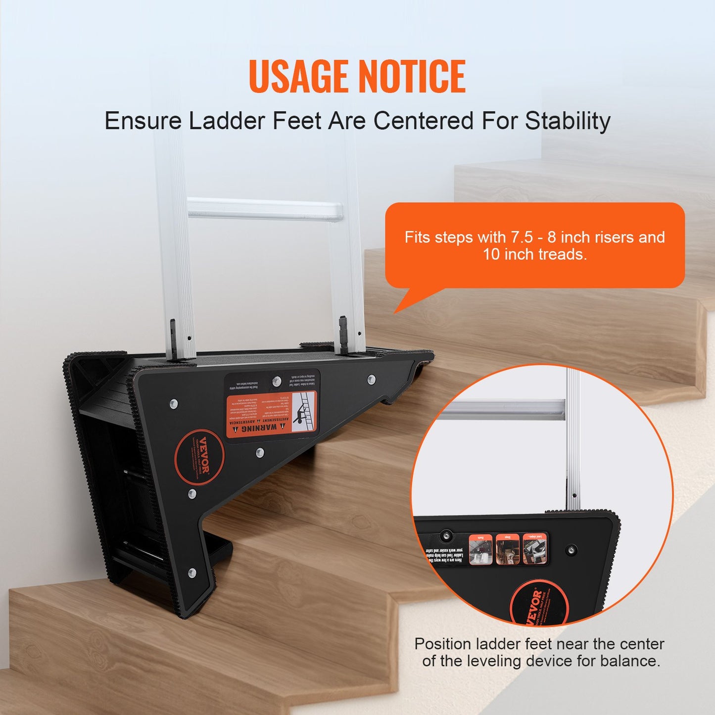Ladder Levler 172.4 kg Load PP Leveling Tool with Storage for Uneven Ground