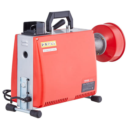 Drain Cleaner Machine 20m x 16mm 250W Sewer Snake Auger Manual Feed