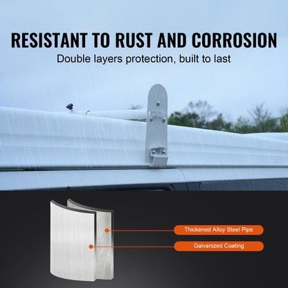 Takräcke för skåpbil, takräcken i legerat stål med 3 stänger, takräcke för regnrännor med kapacitet 340 kg, justerbar längd 40,2" till 74,8", stegräcke för skåpbil, kompatibelt med Chevrolet Express, GMC Savana, etc.