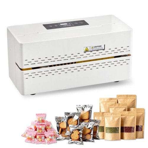 Continuous Sealing Machine, 8-12 mm Seal Width, Automatic Continuous Band Sealer with Digital Temperature Control, Automatic Shutdown, Heat Sealing Machine for 0.06-0.2 mm Plastic Bags