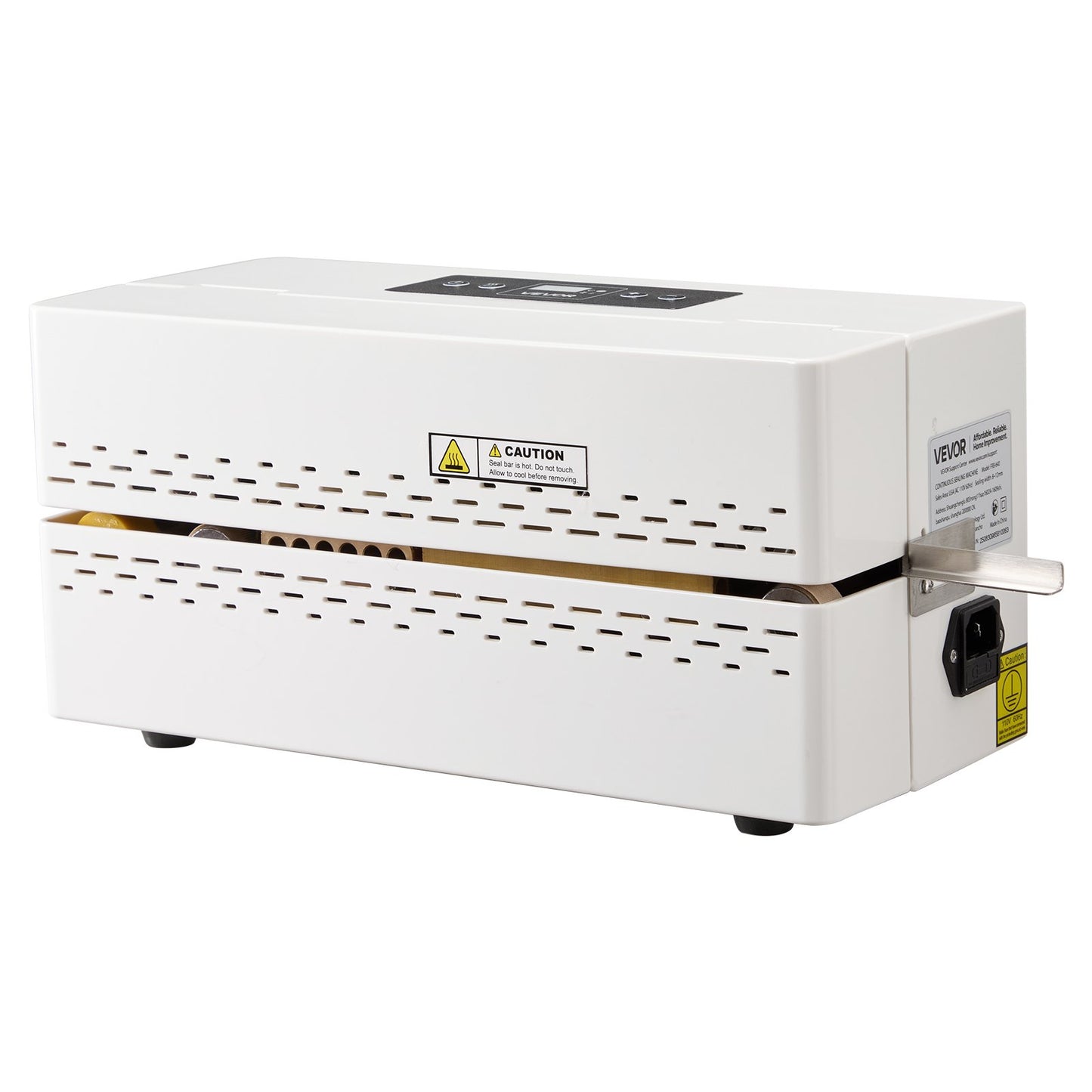 Continuous Sealing Machine, 8-12 mm Seal Width, Automatic Continuous Band Sealer with Digital Temperature Control, Automatic Shutdown, Heat Sealing Machine for 0.06-0.2 mm Plastic Bags