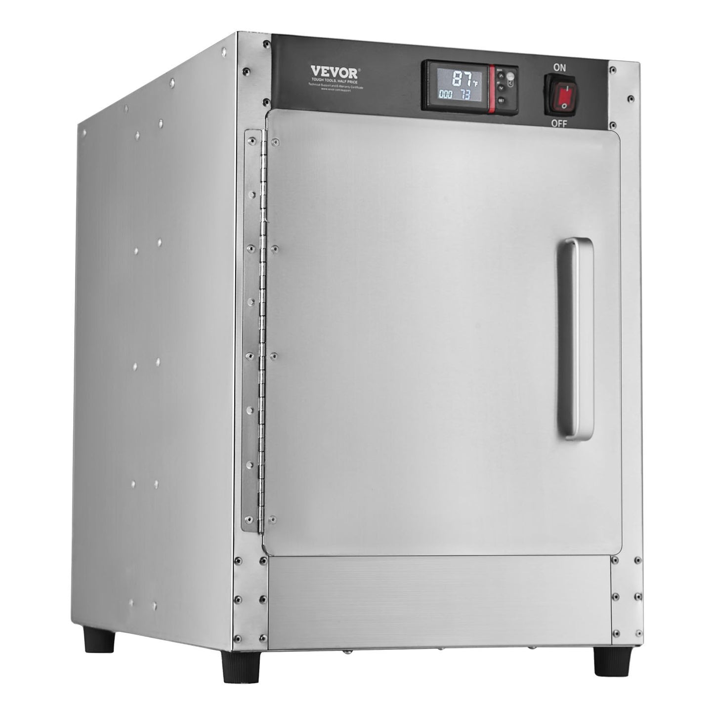 Hot Box Food Warmer, 4-Tier Concession Warmer with Water Tray, 4 Pans, Single-door and Adjustable Shelves, Stainless Steel Food Warmer Cabinet, Ideal for Storing Pizza, Chicken, Restaurant