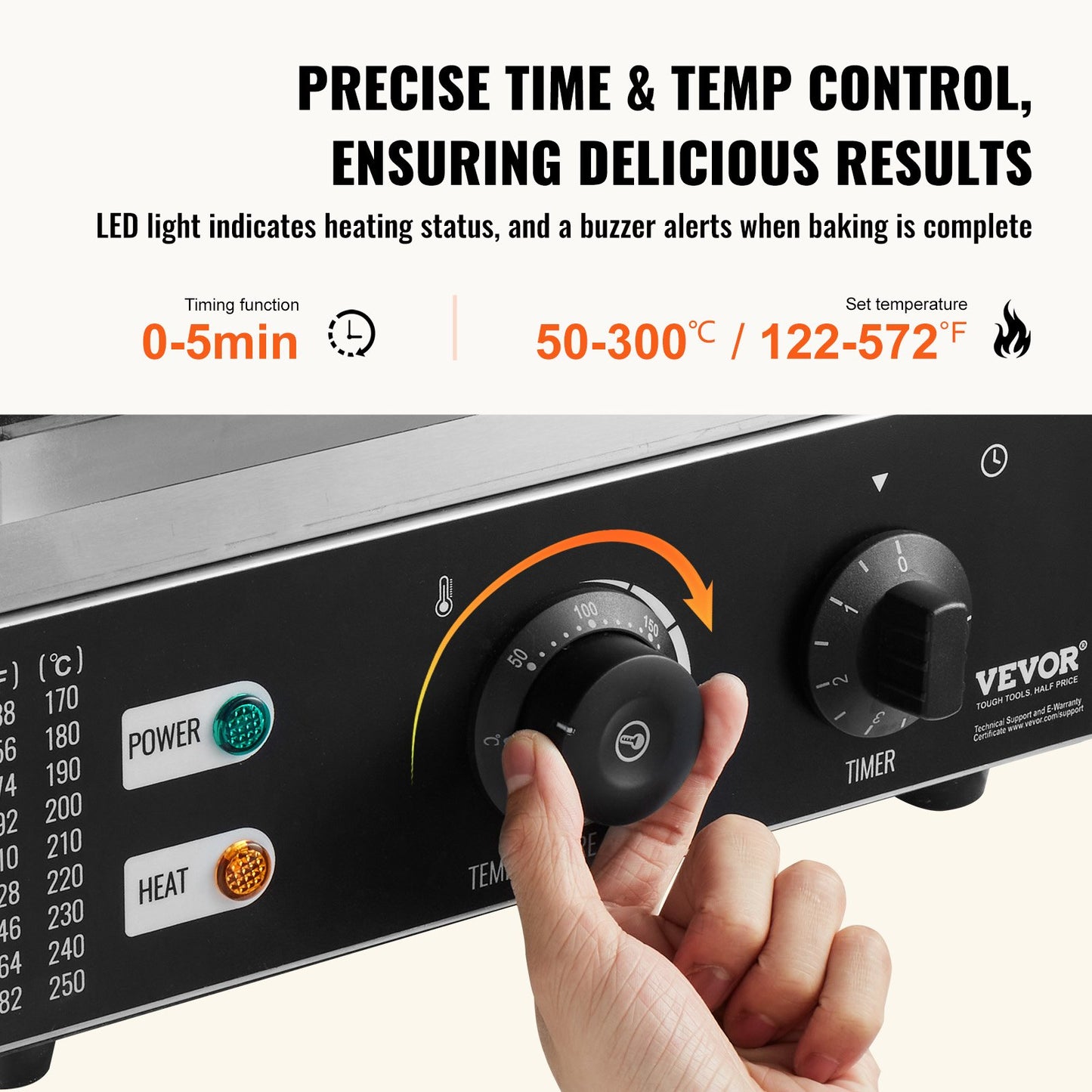 Elektrisk munkmaskin, 1550W kommersiell munkmaskin med non-stick yta, 12-håls dubbelsidig värmevåffelmaskin gör 12 munkar, temperatur 50-300 ℃, för restaurang och hemmabruk