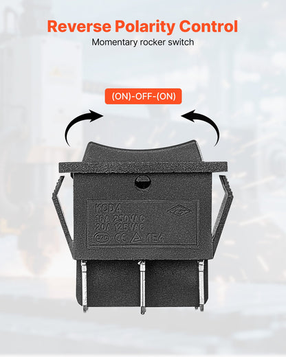 Rocker Switch, 6 Pin Momentary DPDT Rocker Switch, 3-Position (ON)-Off-(ON) Polarity Reversing Switch AC 250V/16A 125V/ 20A for Auto Car Boat Household Appliances