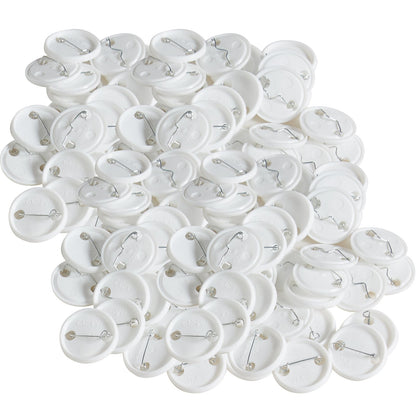 500 Sets 1.25 inch 32mm Pin Back Button Parts, DIY Round Button Badge Parts, Set Includes Metal Top, Plastic/Metal Button, Clear Film, and Blank Paper For Gifts Presents, Machine NOT Included