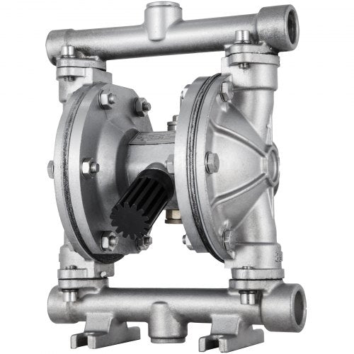 Air-Operated Double Diaphragm Pump, Inlet & Outlet, Stainless Steel Body, 11.36 L/min, PTFE Diaphragm Pneumatic Transfer Pump for Petroleum, Diesel, Oil & Low Viscosity Fluids