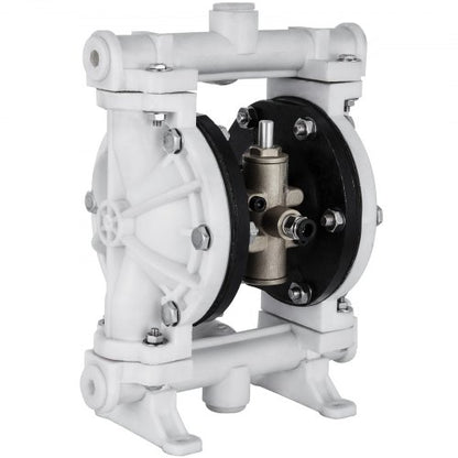 Air-Operated Double Diaphragm Pump, Inlet & Outlet, Polypropylene Body, 9.46 L/min, PTFE Diaphragm Pneumatic Transfer Pump for Petroleum, Diesel, Oil & Low Viscosity Fluids