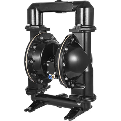 Air-Operated Double Diaphragm Pump, 2 inch Inlet & Outlet, Aluminum Alloy Body, 75 GPM & Max 120PSI, Nitrile Diaphragm Transfer Pump for Petroleum, Diesel, Oil and Low Viscosity Fluids
