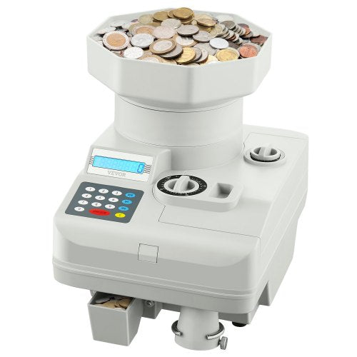 Coin Counter, Professional Coin Sorter with LED Display Holds up to 11000 Coins, Automatic Coin Sorter and Wrapper Machine for All Coins, Suitable for International Coins and Tokens