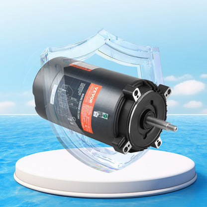 0.75 HP Pool Pump Motor, 56J Frame, 115V(8 Amps)/230V(4 Amps) 3450 RPM, 60Hz, 1.5 Service Factor, 80μF/250V Capacitor, CCW Rotation Round Flange Replacement Motor