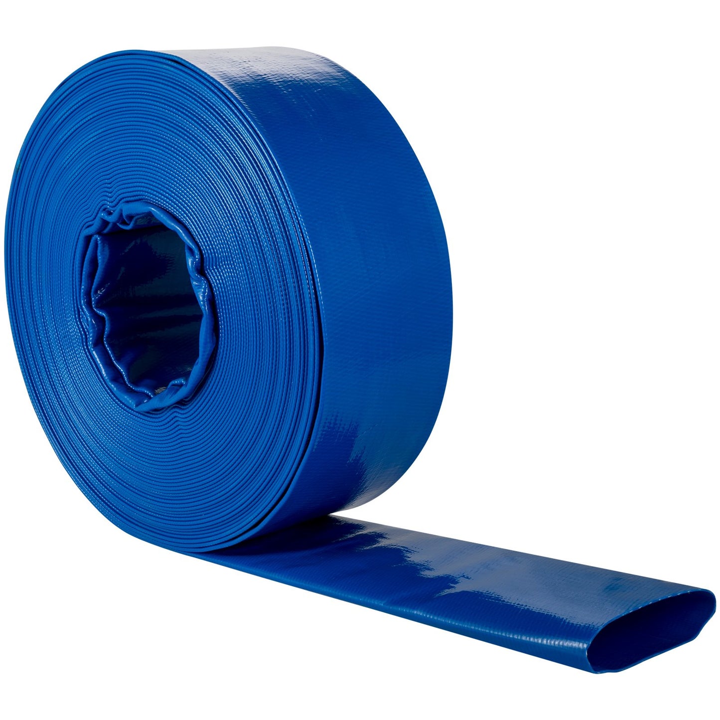 Discharge Hose, 3\" x 105\', PVC Lay Flat Hose, Heavy Duty Backwash Drain Hose with Clamps, Weather-proof & Burst-proof, Ideal for Swimming Pool & Water Transfer, Blue