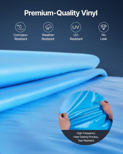 Oval poolfoder, 22 x 12,3 fot, poolfoder, standardtjocklek, slitstark vinylfoder, överlappande modell, ersättning för poolfoder för 52 tums vägghöjd ovan markpool, enfärgad