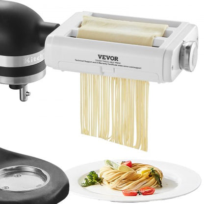 Pasta Attachment for KitchenAid Stand Mixer, 3-IN-1 Stainless Steel Pasta Roller Cutter Set Including Pasta Sheet Roller, Spaghetti and Fettuccine Cutter, 8 Adjustable Thickness Knob Pasta Maker