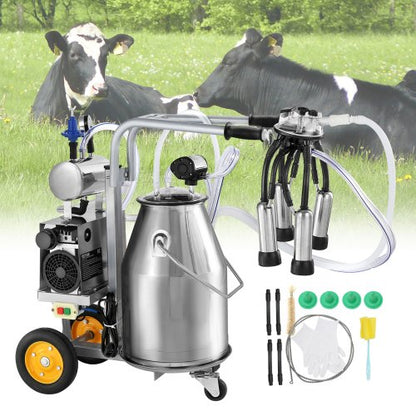 Electric Cow Milking Machine Milking Equipment 25L 304 Stainless Steel