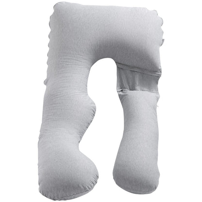 Graviditetskudde, U-formad helkroppskudde för gravida kvinnor, mjuka och andningsbara stödkuddar för gravida med avtagbart och tvättbart överdrag, perfekt för rygg, mage, höft och benavlastning