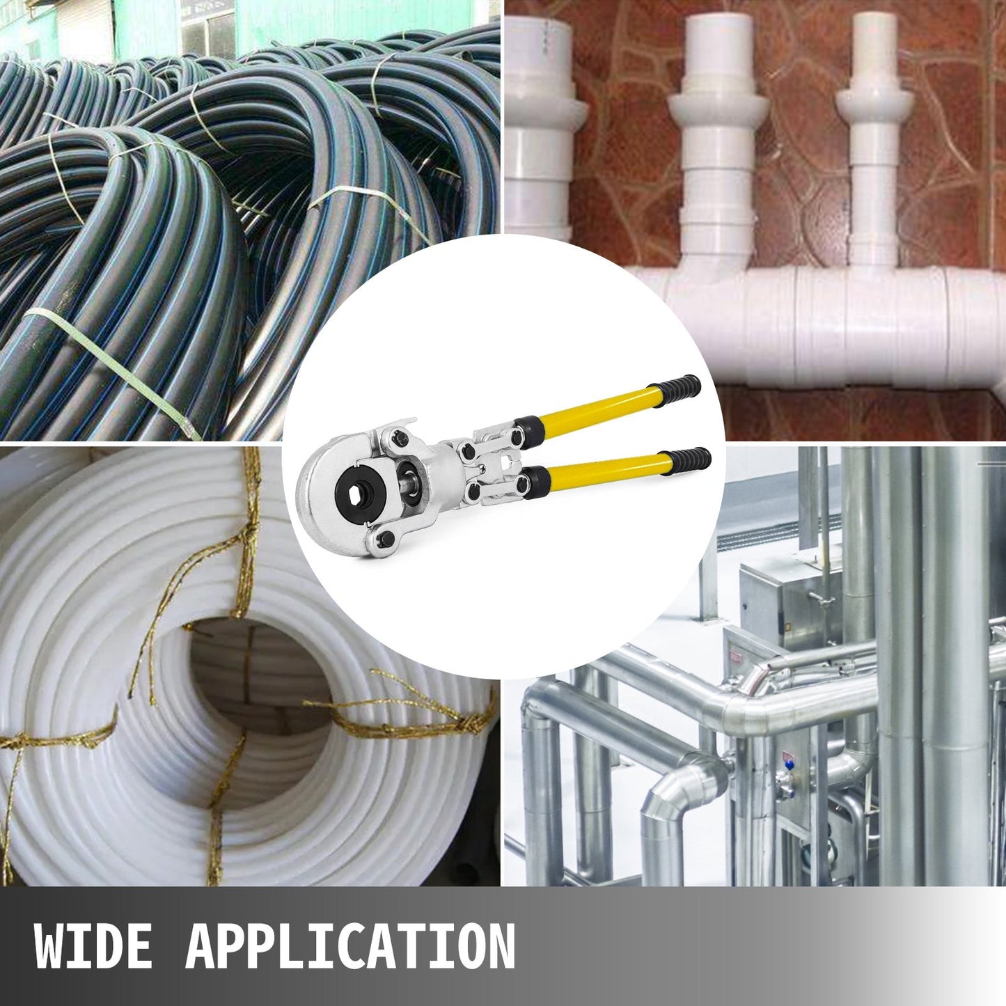 Copper Pipe Crimper Plumbing Crimping Tool V 12-28mm, Pressing Tongs Copper Pipe Crimper Crimping Tool TH 16-32mm Jaws 360° Head