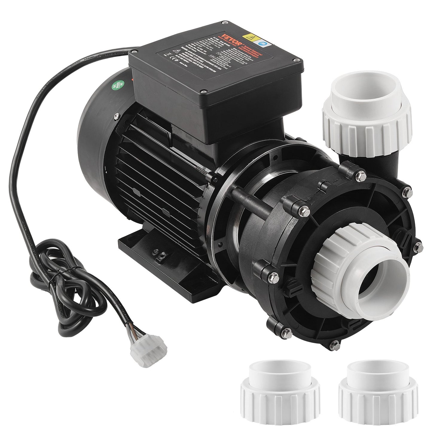 2 Speed SPA Pump, 56-Frame, Dual-Speed Hot Tub SPA Pump, 1900W / 43 m³/h / 18 m High Speed or 450W / 21.5 m³/h / 4.4 m Low Speed, 2" Port 90° Rotational Interface for Hot Tub, TÜV Certification