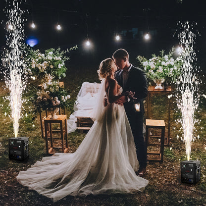 Cold Spark Machine, 2 Pack 500W Output Fireworks Controllers, 6.6-13ft Adjustable Height, with Advanced DMX System,LED Screen,Portable Handle, Aluminum Alloy for Stage DJ Wedding Event,Party