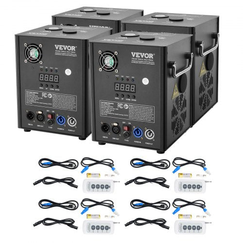 Cold Spark-maskin, 4-pack 500W fyrverkerikontroller, 6,6-13 fot justerbar höjd, med avancerat DMX-system, LED-skärm, bärbart handtag, aluminiumlegering för scen-DJ, bröllopsevenemang, fest