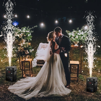 Cold Spark Machine, 2 Pack 700W Output Fireworks Controllers, 6.6-16.4ft Adjustable Height, with Advanced DMX System,LED Screen,Portable Handle, Aluminum Alloy for Stage DJ Wedding Event,Party