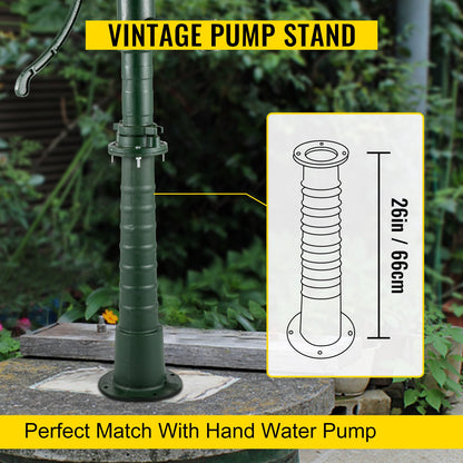 Antique Hand Water Pump Stand Pitcher Pump Stand Cast Iron Well Pump Stand with Pre-set 13 mm(0.5") Holes for Easy Installation Old Fashion Pitcher Hand Pump Stand for Home Yard Pond Garden Outdoors Gr