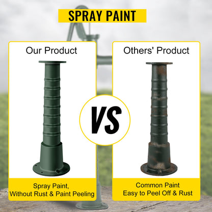 Antique Hand Water Pump Stand Pitcher Pump Stand Cast Iron Well Pump Stand with Pre-set 13 mm(0.5") Holes for Easy Installation Old Fashion Pitcher Hand Pump Stand for Home Yard Pond Garden Outdoors Gr