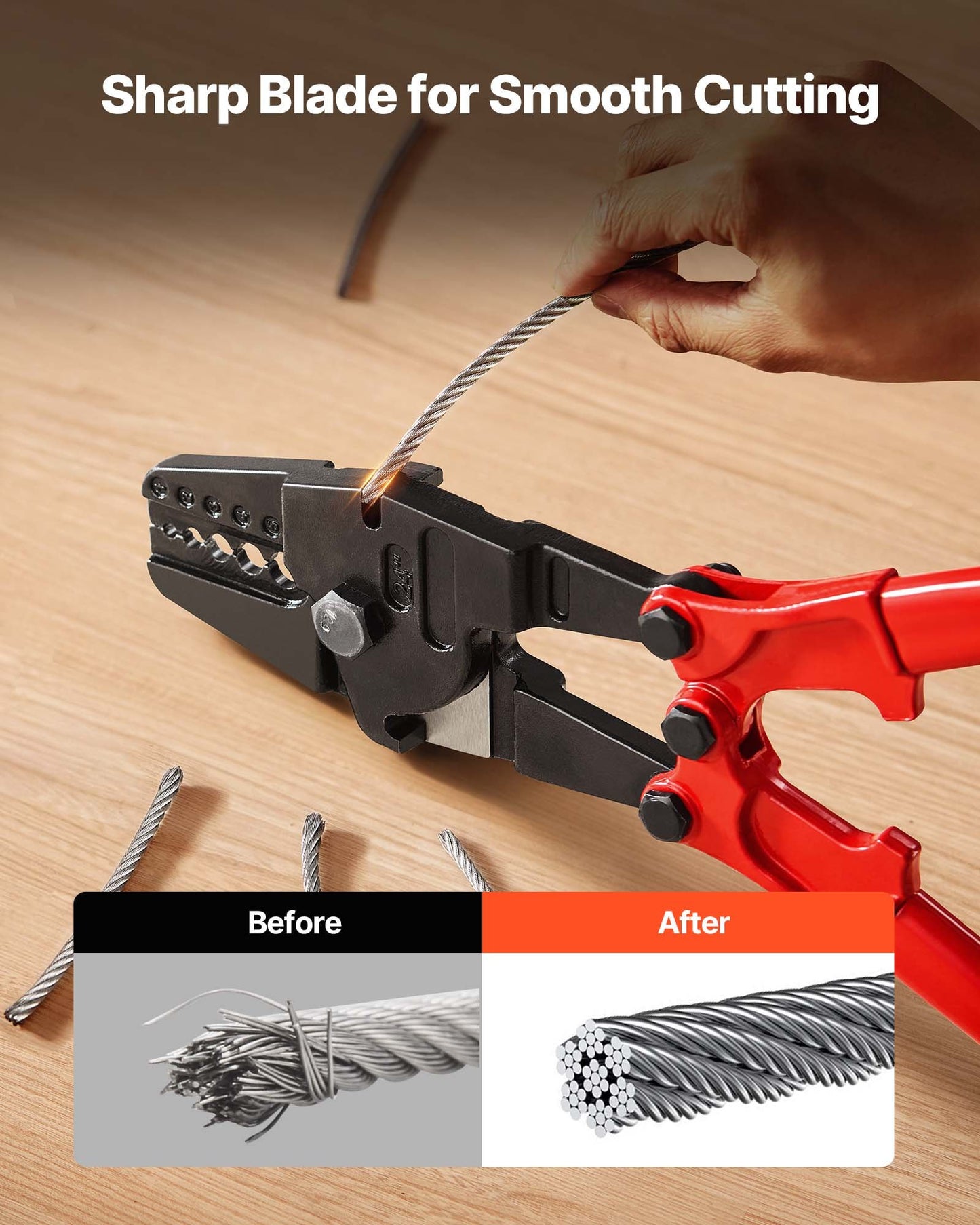 24 Inch Hand Swager Crimper 5 Cavity 1/16 to 3/16inch Swaging Tool for Copper Aluminum Oval Sleeves and Stop Sleeves Wire Rope Crimping Tool Propress Swage Tool Long Handle Labor Save