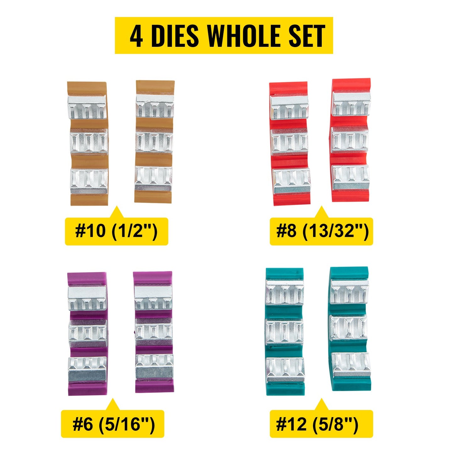 71550 Portable Manual Hydraulic Pipe Press Hose Crimping Tool and Repaire Crimper Tools Manually Operated A/C Hose Crimper Tool Kit Durable with 4 Dies for Car Air Conditioner