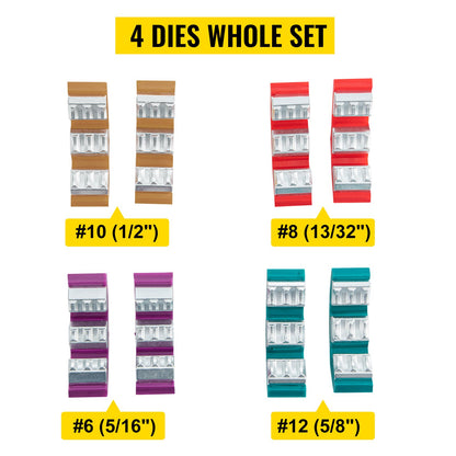 71550 Portable Manual Hydraulic Pipe Press Hose Crimping Tool and Repaire Crimper Tools Manually Operated A/C Hose Crimper Tool Kit Durable with 4 Dies for Car Air Conditioner