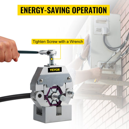 71550 Portable Manual Hydraulic Pipe Press Hose Crimping Tool and Repaire Crimper Tools Manually Operated A/C Hose Crimper Tool Kit Durable with 4 Dies for Car Air Conditioner