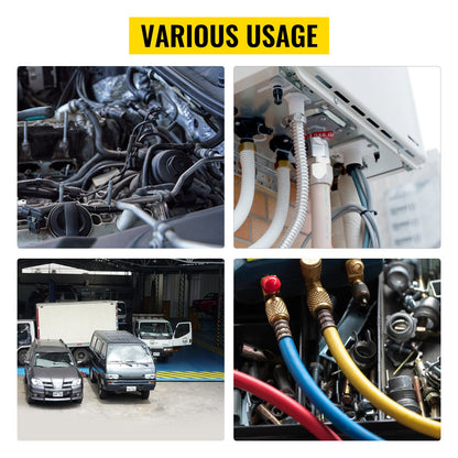 71550 Portable Manual Hydraulic Pipe Press Hose Crimping Tool and Repaire Crimper Tools Manually Operated A/C Hose Crimper Tool Kit Durable with 4 Dies for Car Air Conditioner