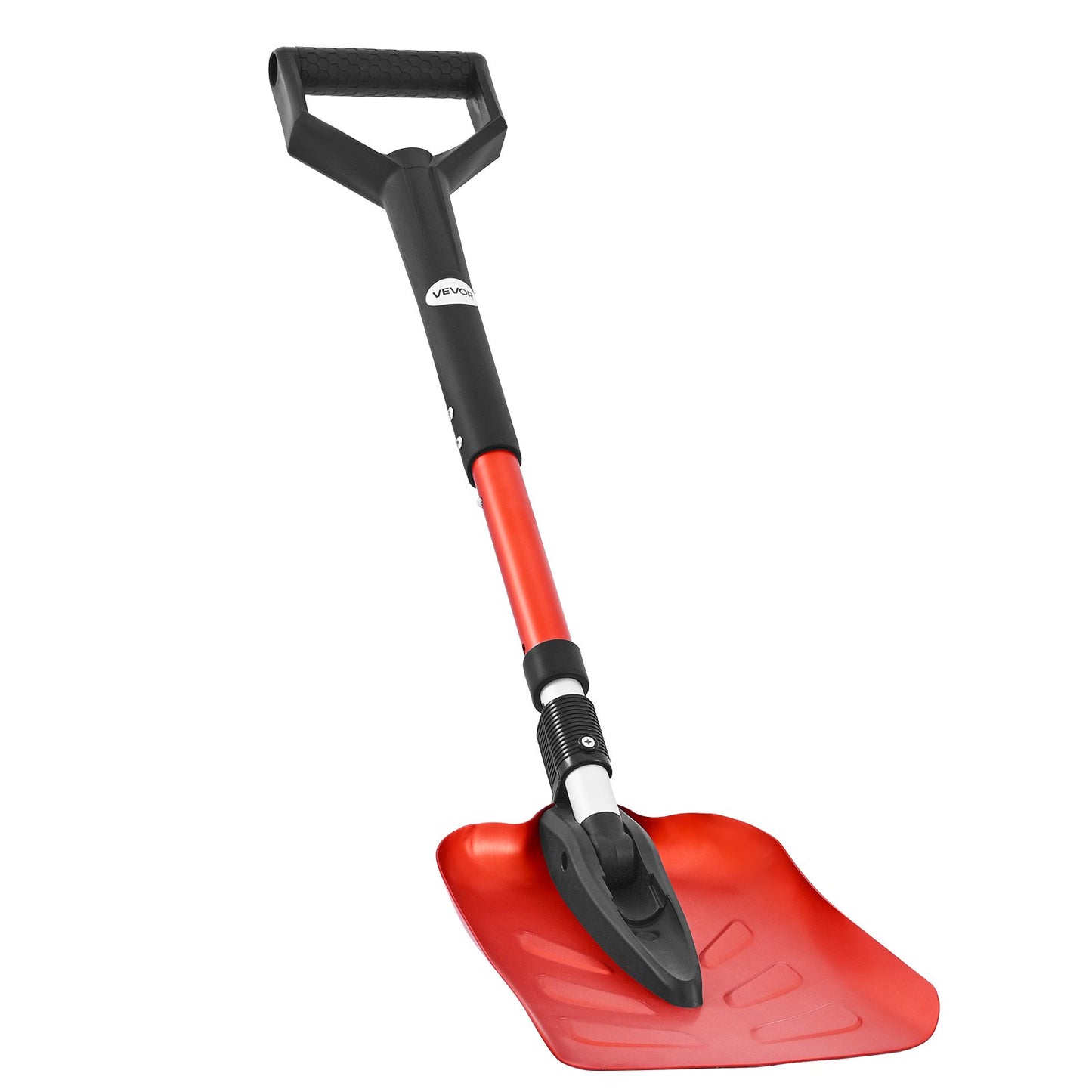 Snow Shovel for Driveway, 22cm Foldable Snow Shovel with D-shaped Handle, , 36-40 in Adjustable, Lightweight Aluminum Alloy Snows Removal Tool, Reduce Back Strains for Garden Car Camping