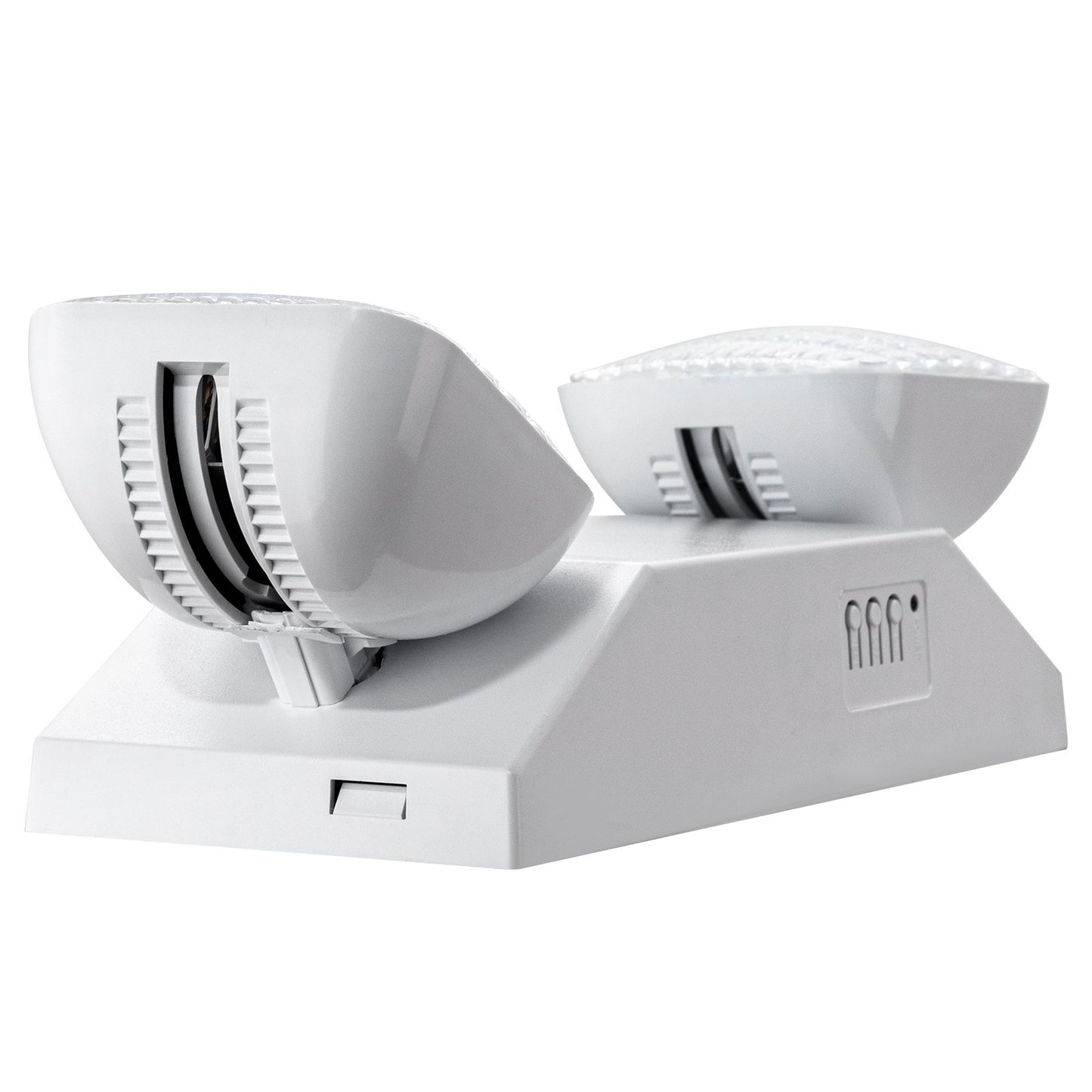 12-pack kommersiella nödbelysningar, 3W, vita LED-nödutgångsbelysningar med 180 minuters backupbatteri, justerbart fyrkantigt huvud med 2 LED-lampor, tak- eller väggmontering för strömavbrott i företag