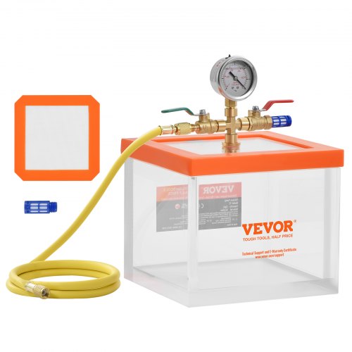7.6L Vacuum Chamber, Upgraded Multipurpose Acrylic Vacuum Degassing Chamber, Transparent Vacuum Chamber, for Resin Degassing, Silica Gel Degassing, Gypsum Degassing and Vacuum Extraction