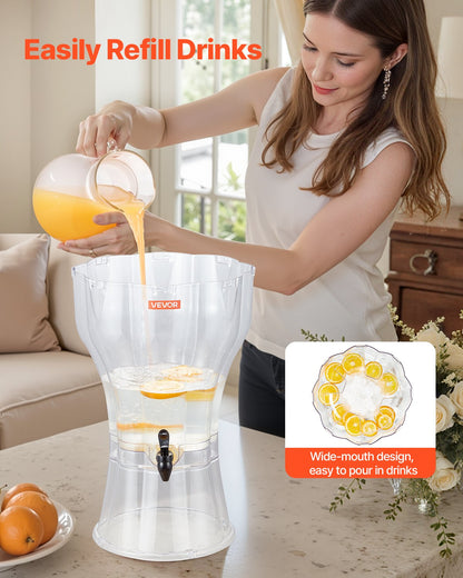 Beverage Dispenser, 13L Drink Dispenser for Parties, Plastic Juice Dispensers with No-Drip Spigot, Iced Tea Lemonade Juice Water Dispensers, for Restaurants, Hotels, Parties