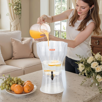 Beverage Dispenser, 13L Drink Dispenser for Parties, Plastic Juice Dispensers with No-Drip Spigot, Iced Tea Lemonade Juice Water Dispensers, for Restaurants, Hotels, Parties