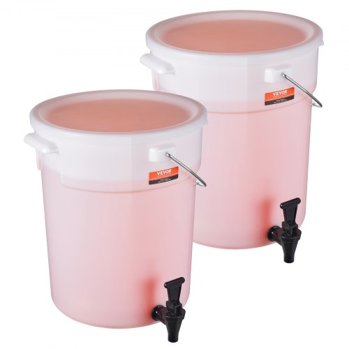 Dryckesdispenser, 5-gallons dryckesdispensrar för fester, plastjuicedispenser med kran och lock, iste-citronjuice-vattendispenser, för restauranger, hotell, fester, 2-pack
