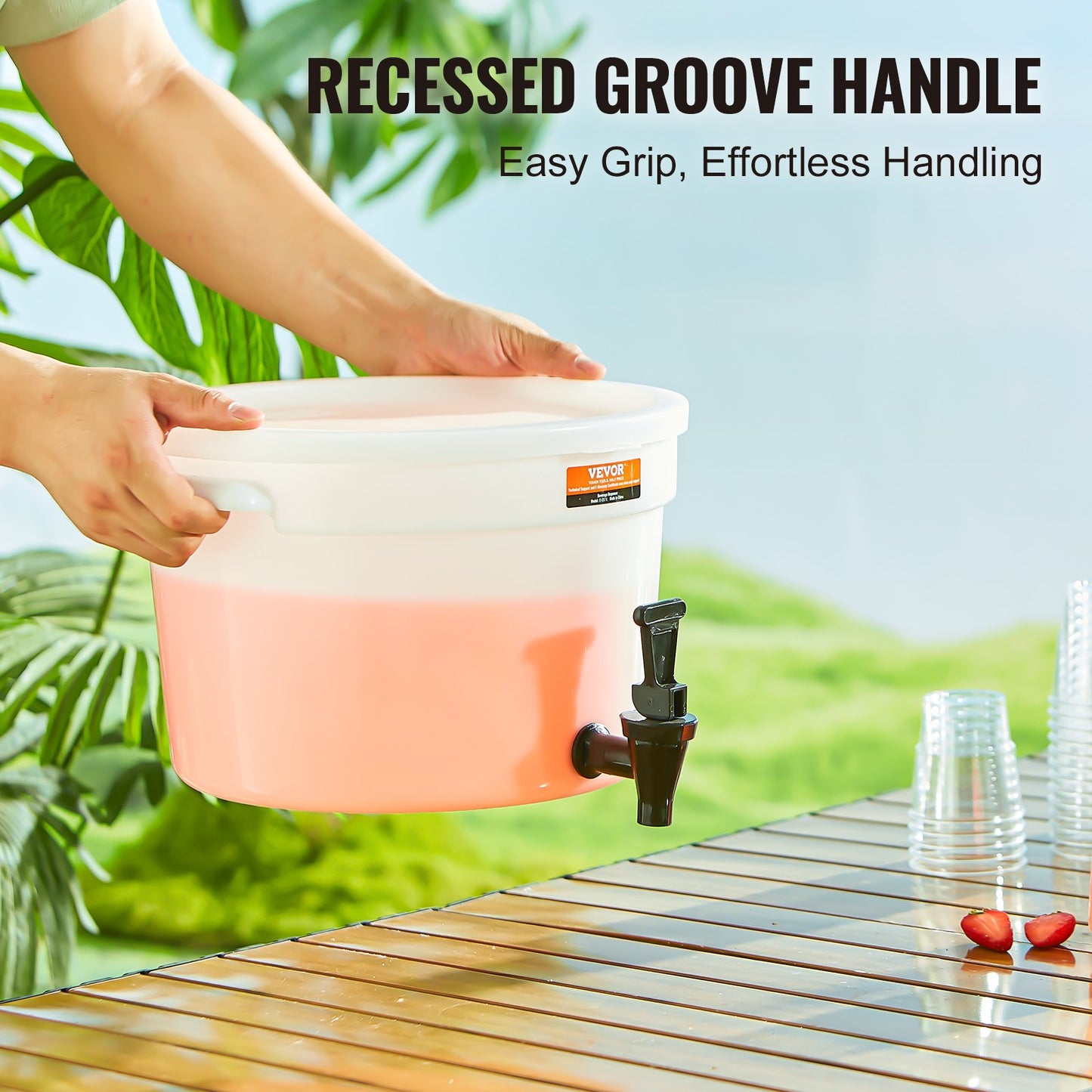 Dryckesdispenser, 3-gallons dryckesdispensrar för fester, plastjuicedispenser med kran och lock, iste-citronjuice-vattendispenser, för restauranger, hotell, fester, 2-pack