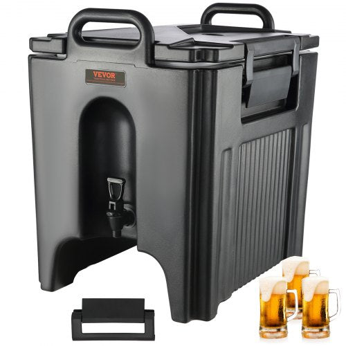 Insulated Beverage Dispenser, 37.9 L, Food-grade LL9450UP Hot and Cold Beverage Server, Thermal Drink Dispenser Cooler with 3 cm PU Layer Two-Stage Faucet Handle, for Restaurant Drink Shop