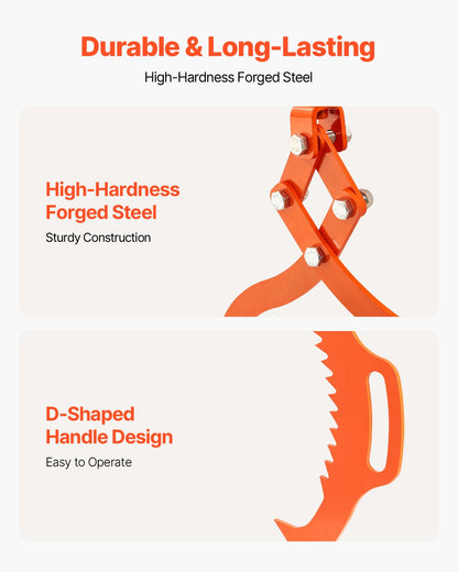 32-tums timmerlyfttång, timmertång med 2 klor, kraftig stålgrip, lyftkapacitet 1543 kg, svängbar timmergripare, Eagle Claw-design, timmersläptång för lastbilar, traktorer, gaffeltruckar