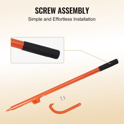 Log Peavey, 46.5 in, Metal Handle Log Lifter, Heavy Duty Log Roller with Max 19 in Opening, Rust-Resistant Log Jack Cant Hook, Felling Log Roller Tool for Rolling, Raising, Turning Logs