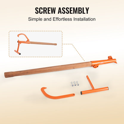 Timberjack, 46.5 in, Heavy Duty Log Lifter with Wooden Handle, Log Roller with Adjustable Cant Hook, Logging Tools Log Jack for Logs Ups to 15" Dia, Timber Jack for Rolling Cutting Lifting Logs