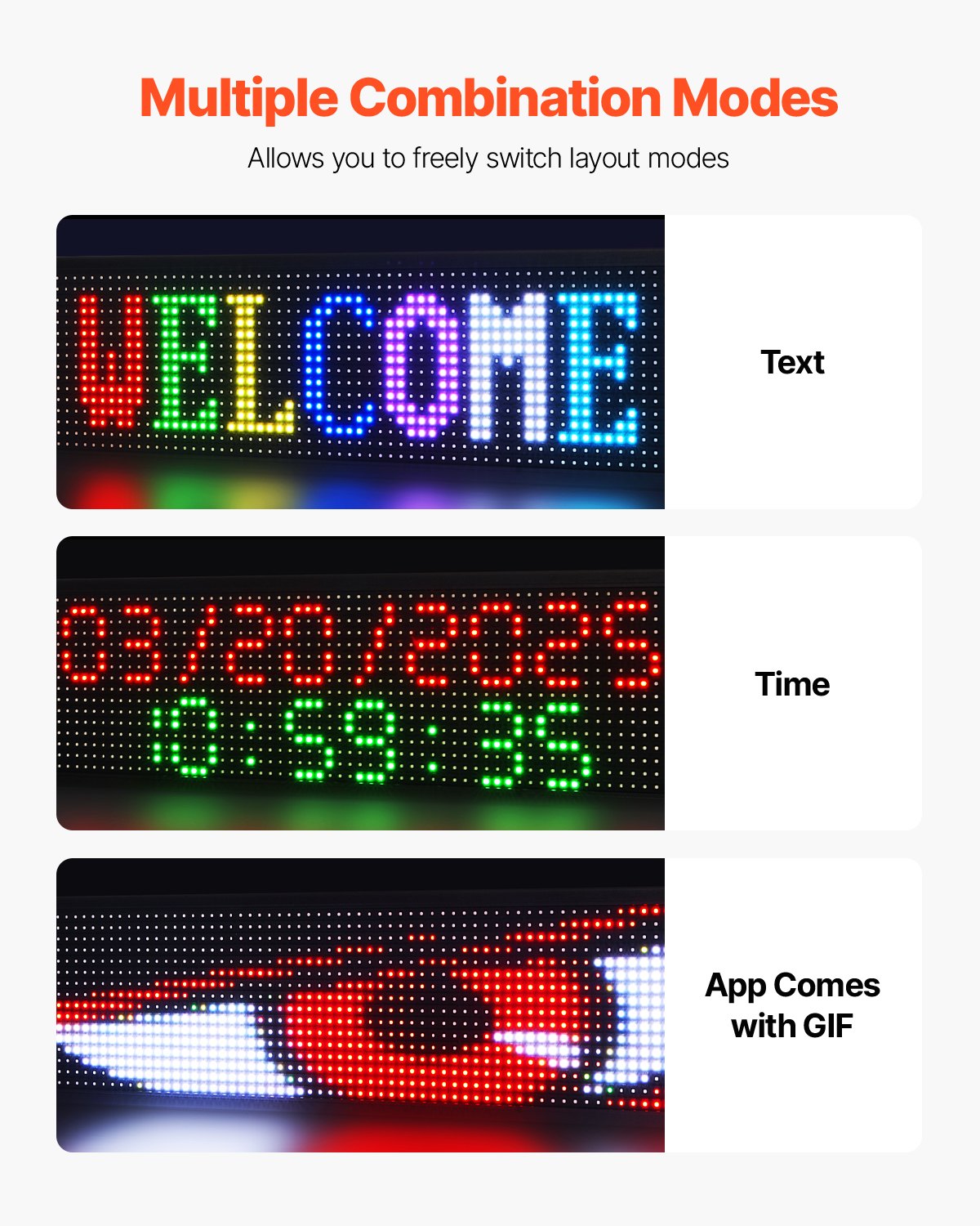 Programmable LED Sign, P10 Full Color Flexible Digital Scrolling Panel, DIY Custom Text Pattern GIF Display Board, Bluetooth APP Control Message Shop Sign for Store Business Advertising, 40x8 in