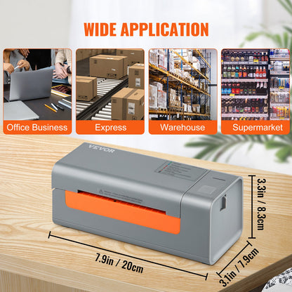 Thermal Label Printer, 203DPI 60pcs/min for 4x6 Mailing Packages, USB Connection & Automatic Label Recognition, Support Windows/MacOS/Linux, Compatible with Amazon, eBay, Etsy, UPS,etc, Gray