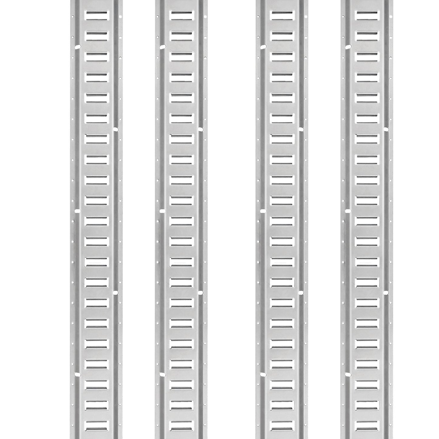 E Track Tie-Down Rail Kit, 34PCS 5FT E-Tracks Set Includes 8 Steel Rails & 2 Single Slot & 8 O Rings & 8 Tie-Offs w/ D-Ring & 8 End Caps, Securing Accessories for Cargo, Motorcycles, and Bikes