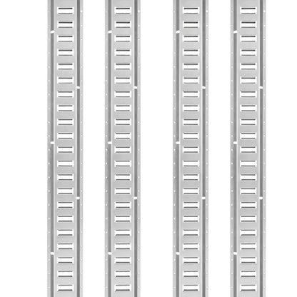 E Track Tie-Down Rail Kit, 34PCS 5FT E-Tracks Set Includes 8 Steel Rails & 2 Single Slot & 8 O Rings & 8 Tie-Offs w/ D-Ring & 8 End Caps, Securing Accessories for Cargo, Motorcycles, and Bikes