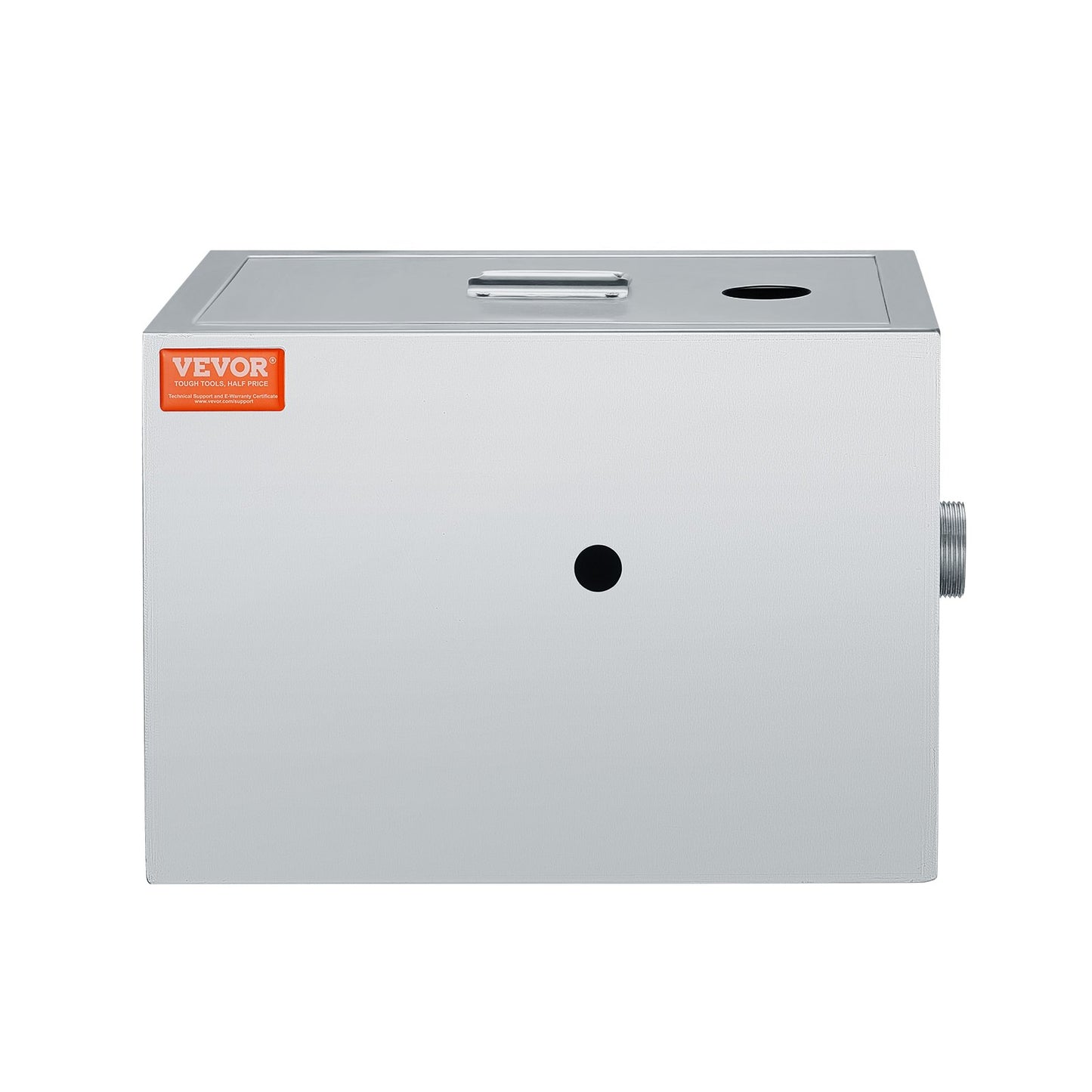 Commercial Grease Trap, 3.6 kg Grease Interceptor, Top Inlet Interceptor, Under Sink Stainless Steel Grease Trap, 2.8 GPM Waste Water Oil-water Separator, for Restaurant Canteen Home Kitchen