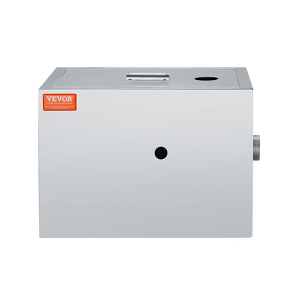 Commercial Grease Trap, 3.6 kg Grease Interceptor, Top Inlet Interceptor, Under Sink Stainless Steel Grease Trap, 2.8 GPM Waste Water Oil-water Separator, for Restaurant Canteen Home Kitchen